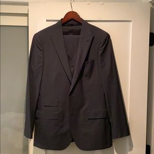 3 piece blue pinstriped suit